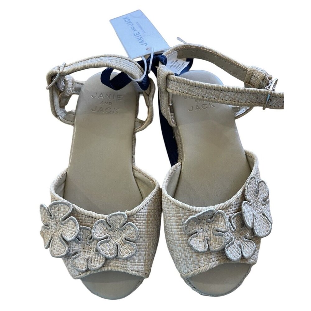 Janie And Jack Sandals Girls Size 10 Floral Espadrille‎  $59